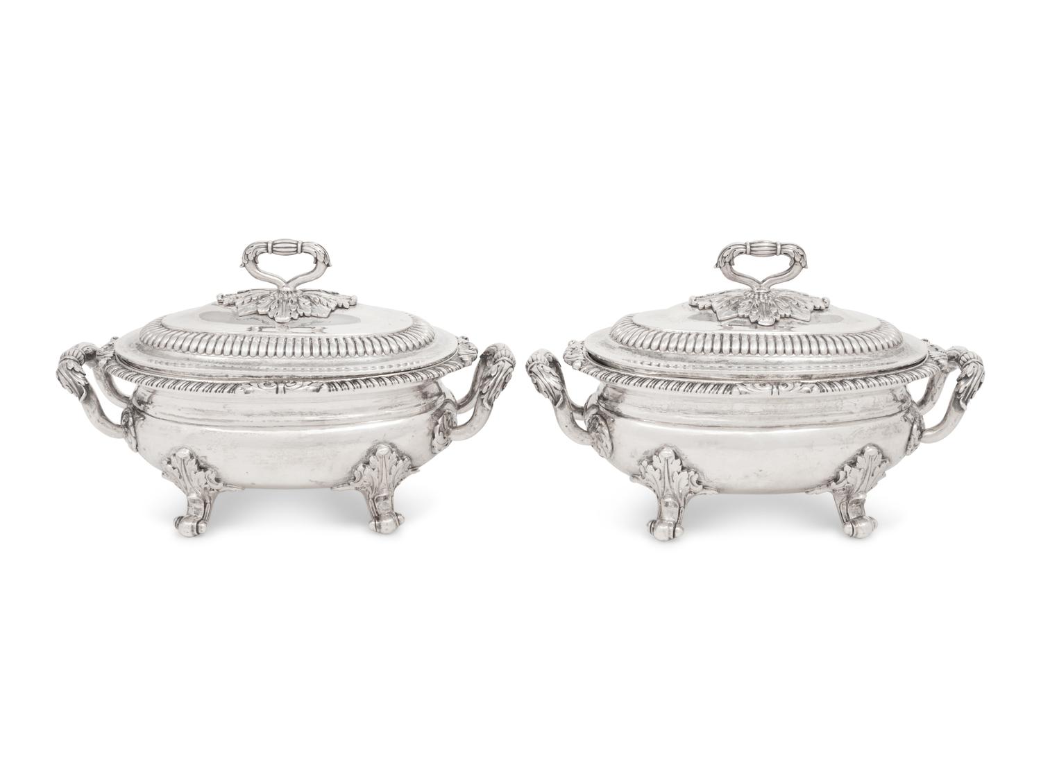 A Pair of George III Silver Sauce Tureens