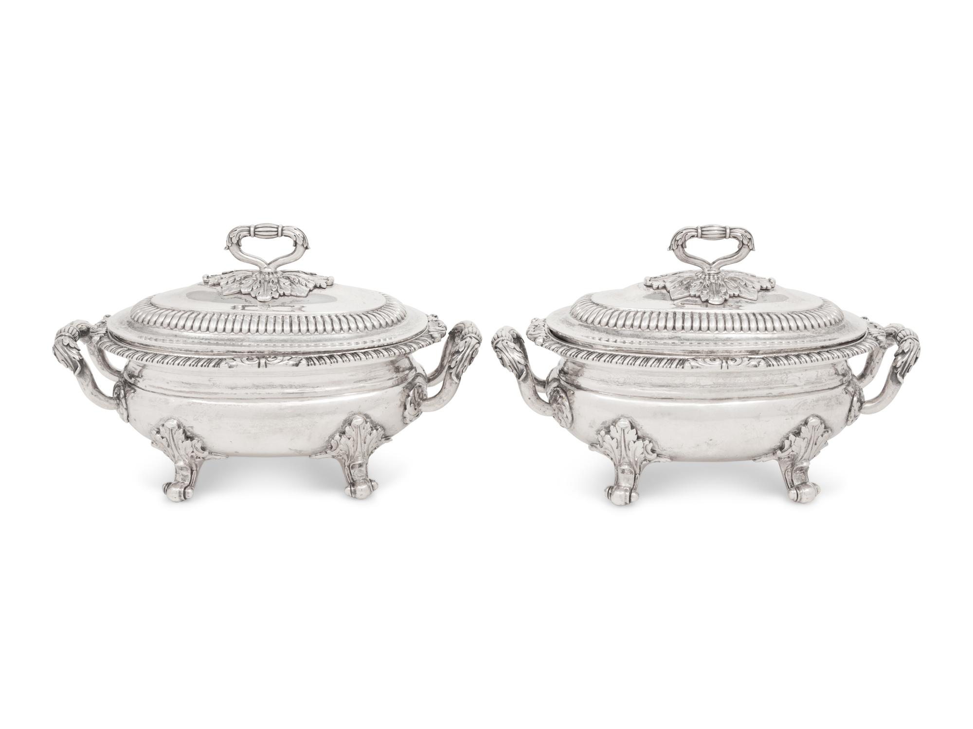 A Pair of George III Silver Sauce Tureens