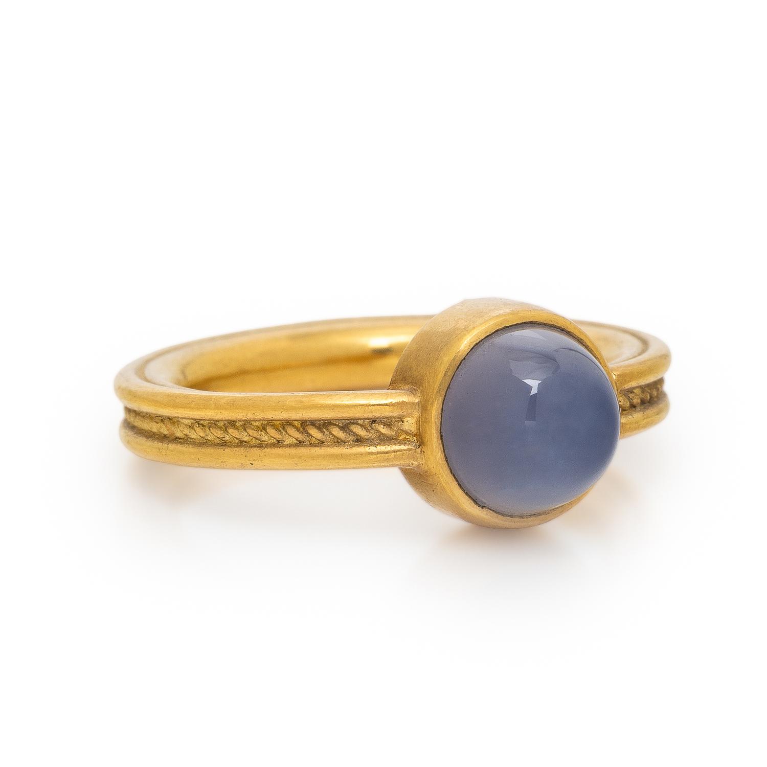 High Karat Yellow Gold and Moonstone Ring