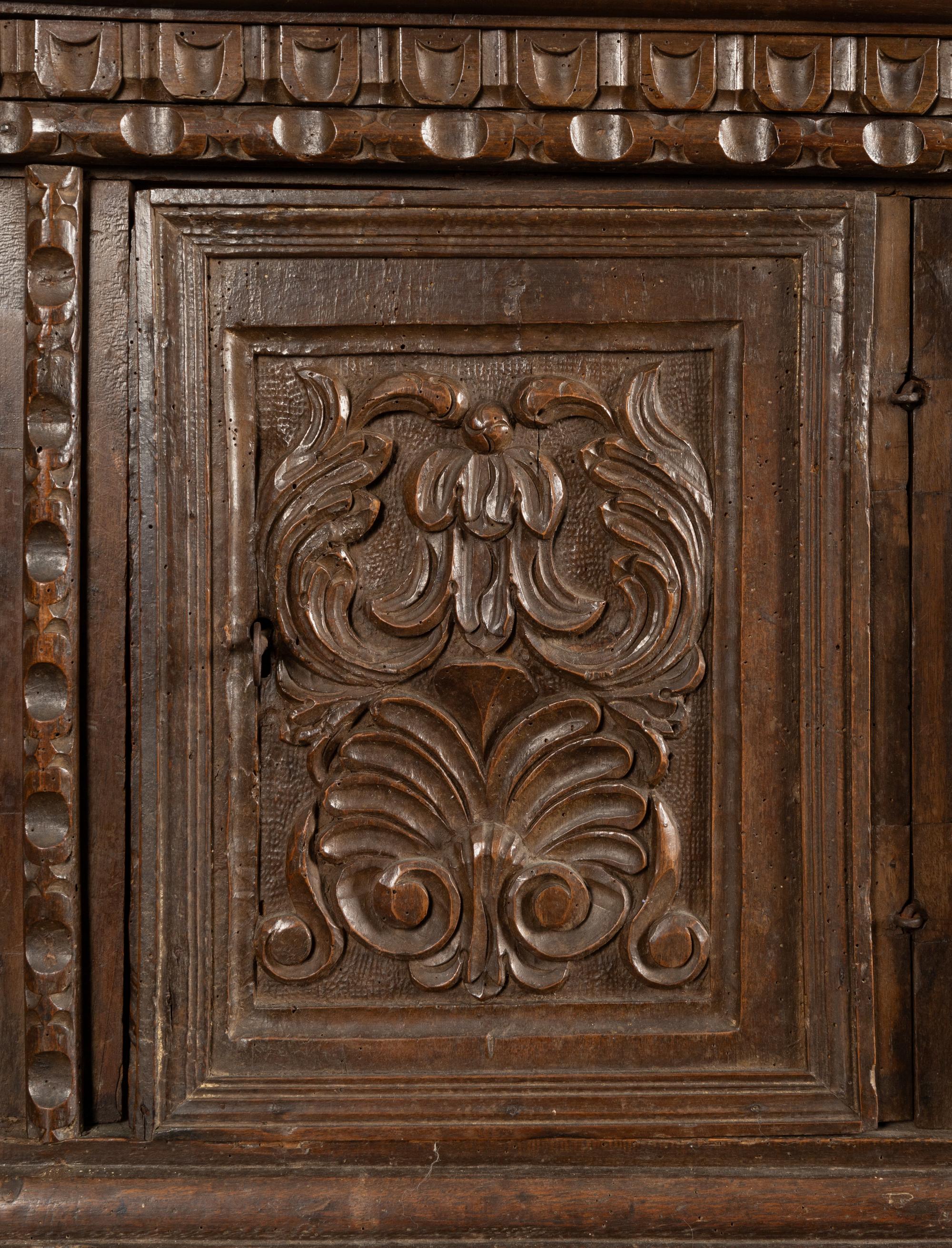 An Italian Baroque Walnut Console Cabinet