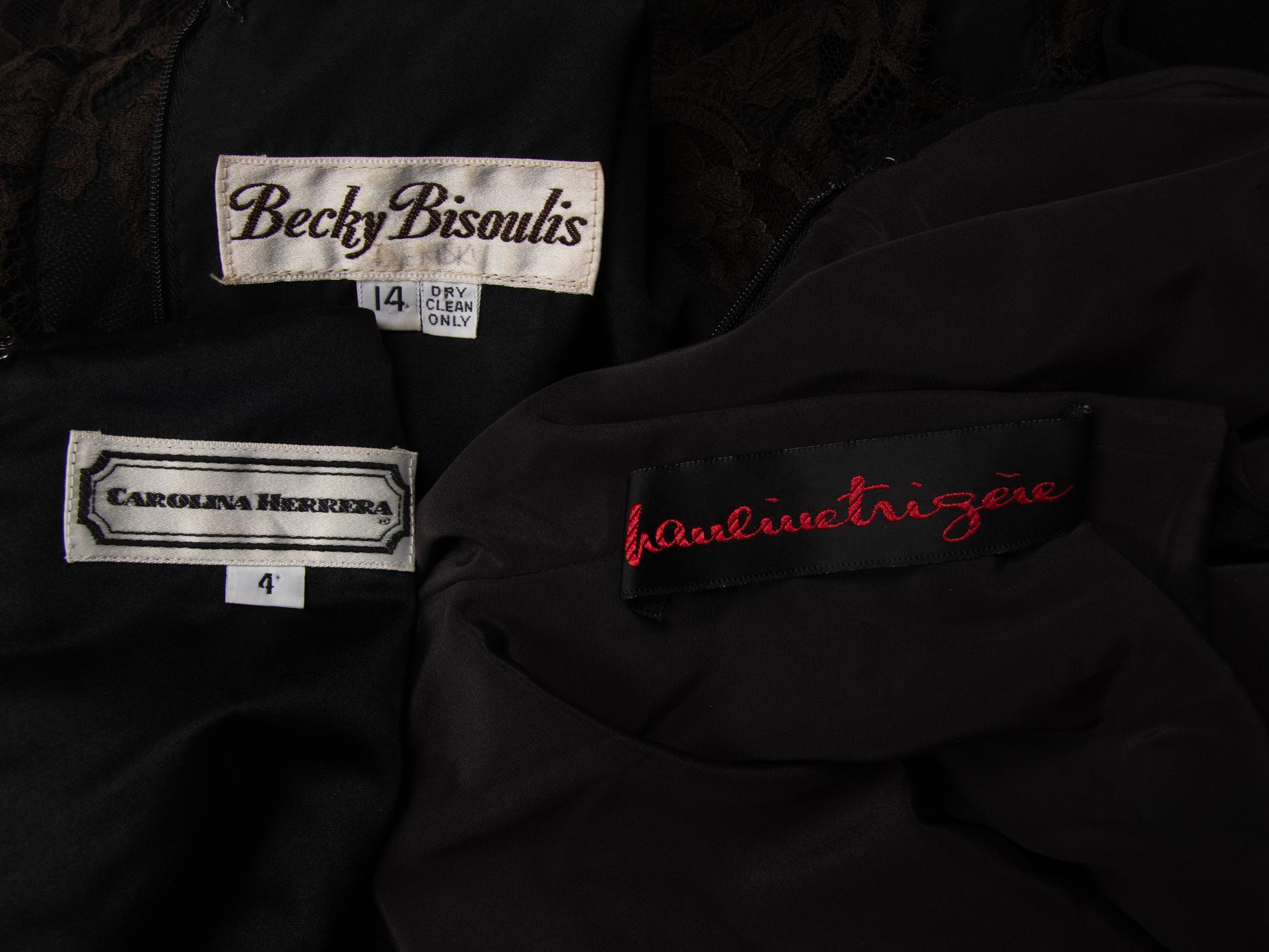 Three Designer Black Cocktail Dresses