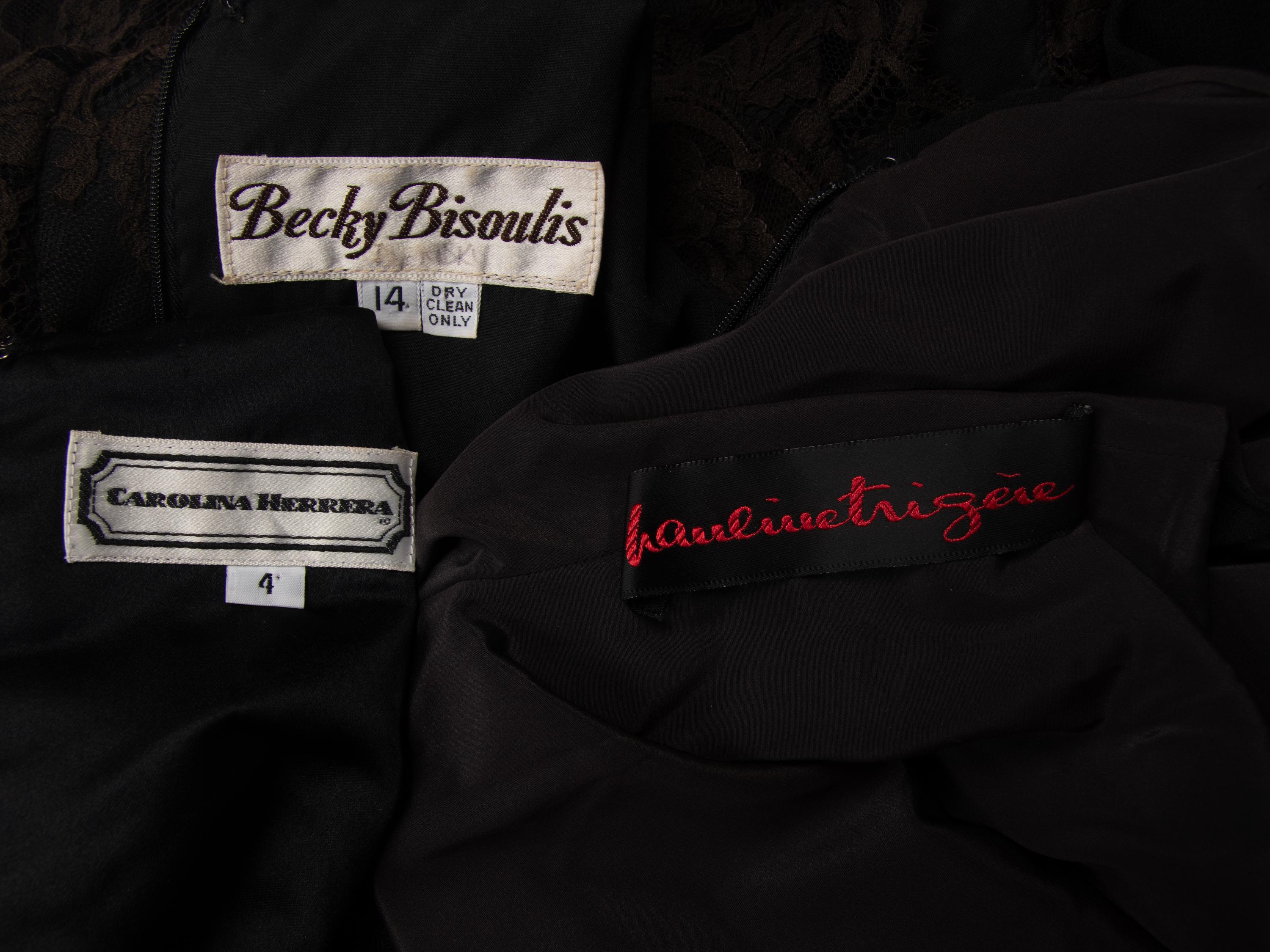 Three Designer Black Cocktail Dresses