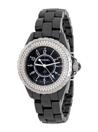 CHANEL, REF. H0949 BLACK CERAMIC, STAINLESS STEEL, AND DIAMOND 'J12' WATCH, BOX & PAPERS