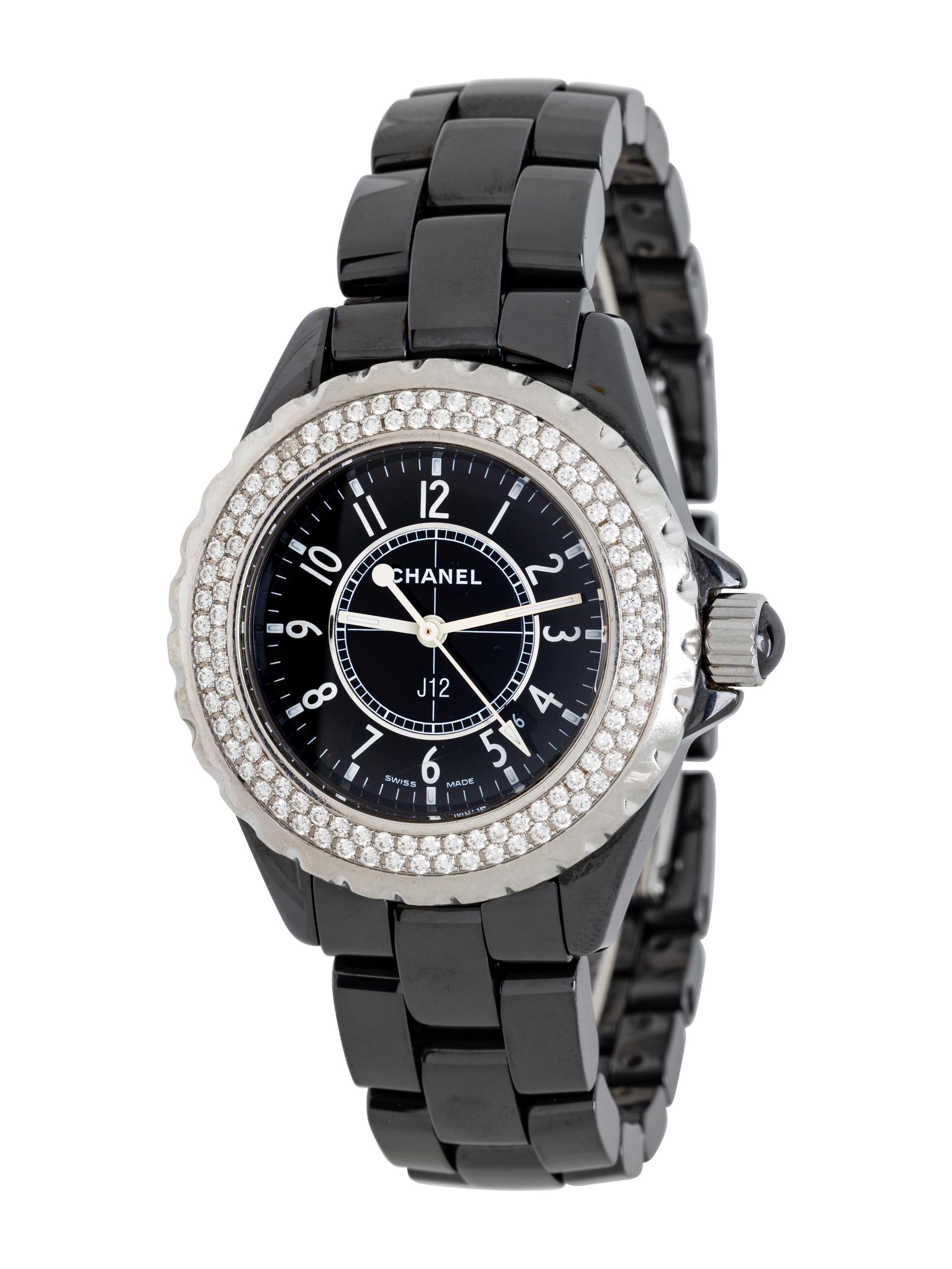 CHANEL, REF. H0949 BLACK CERAMIC, STAINLESS STEEL, AND DIAMOND 'J12' WATCH, BOX & PAPERS