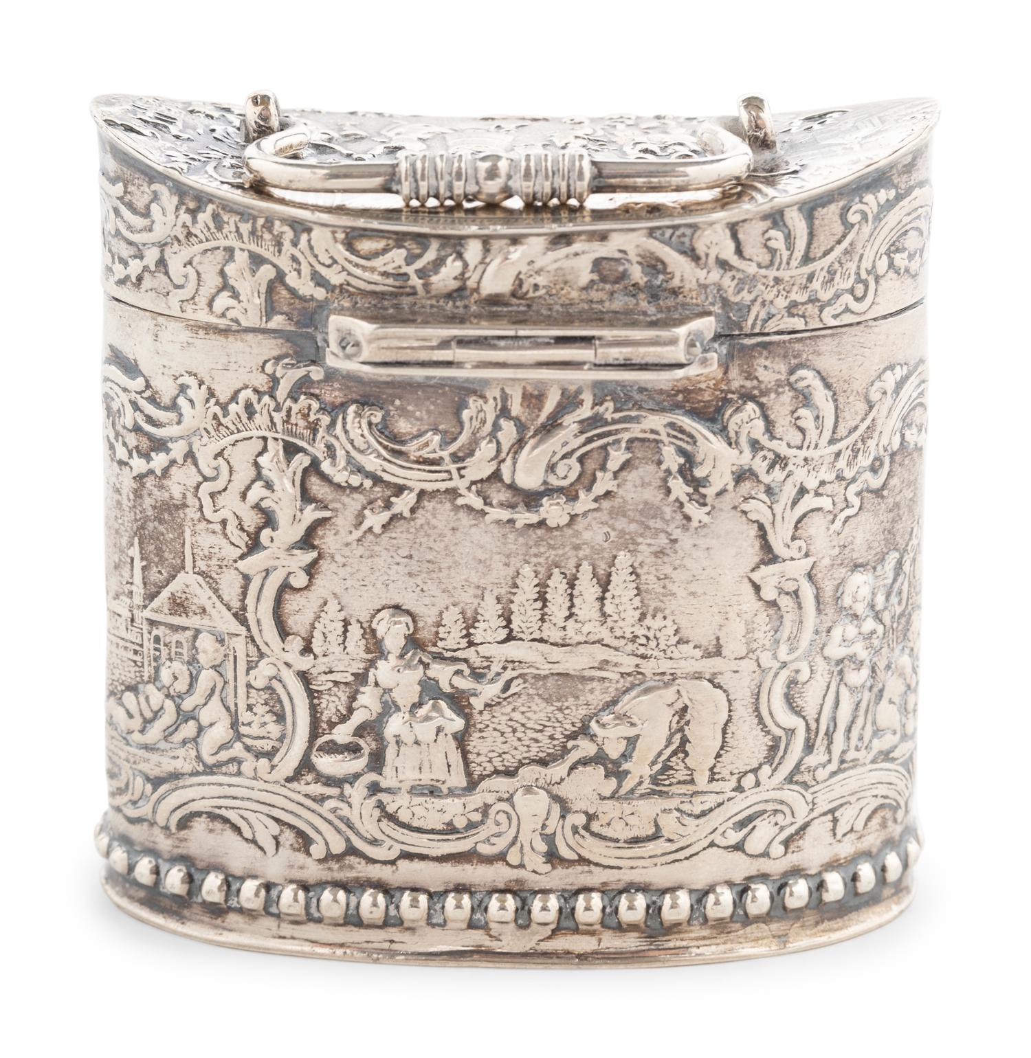 A Dutch Export Silver Tea Caddy