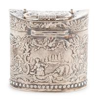 A Dutch Export Silver Tea Caddy