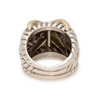 DAVID YURMAN, STERLING SILVER AND YELLOW GOLD RING