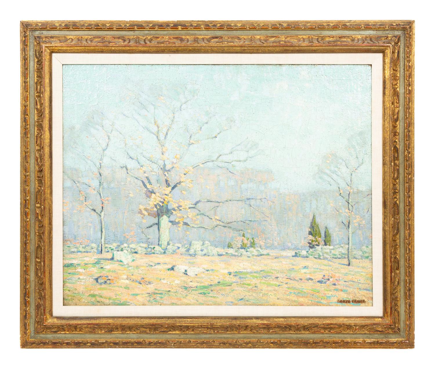 Landscape with Tree and Stone Wall