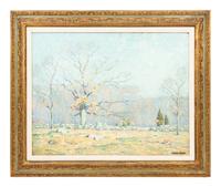 Landscape with Tree and Stone Wall
