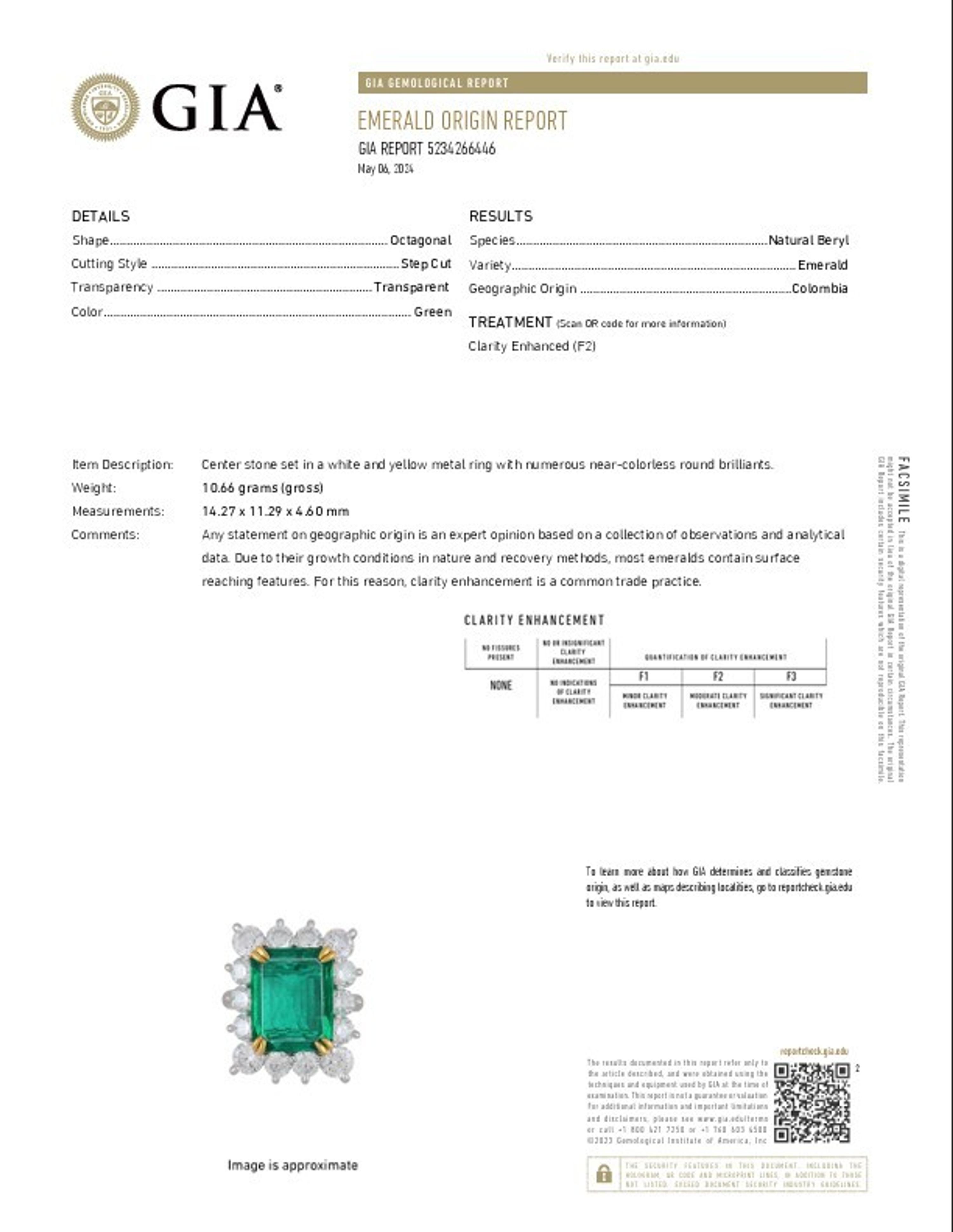 COLOMBIAN EMERALD AND DIAMOND RING