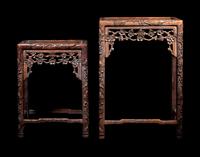 A Pair of Chinese Rosewood Stands