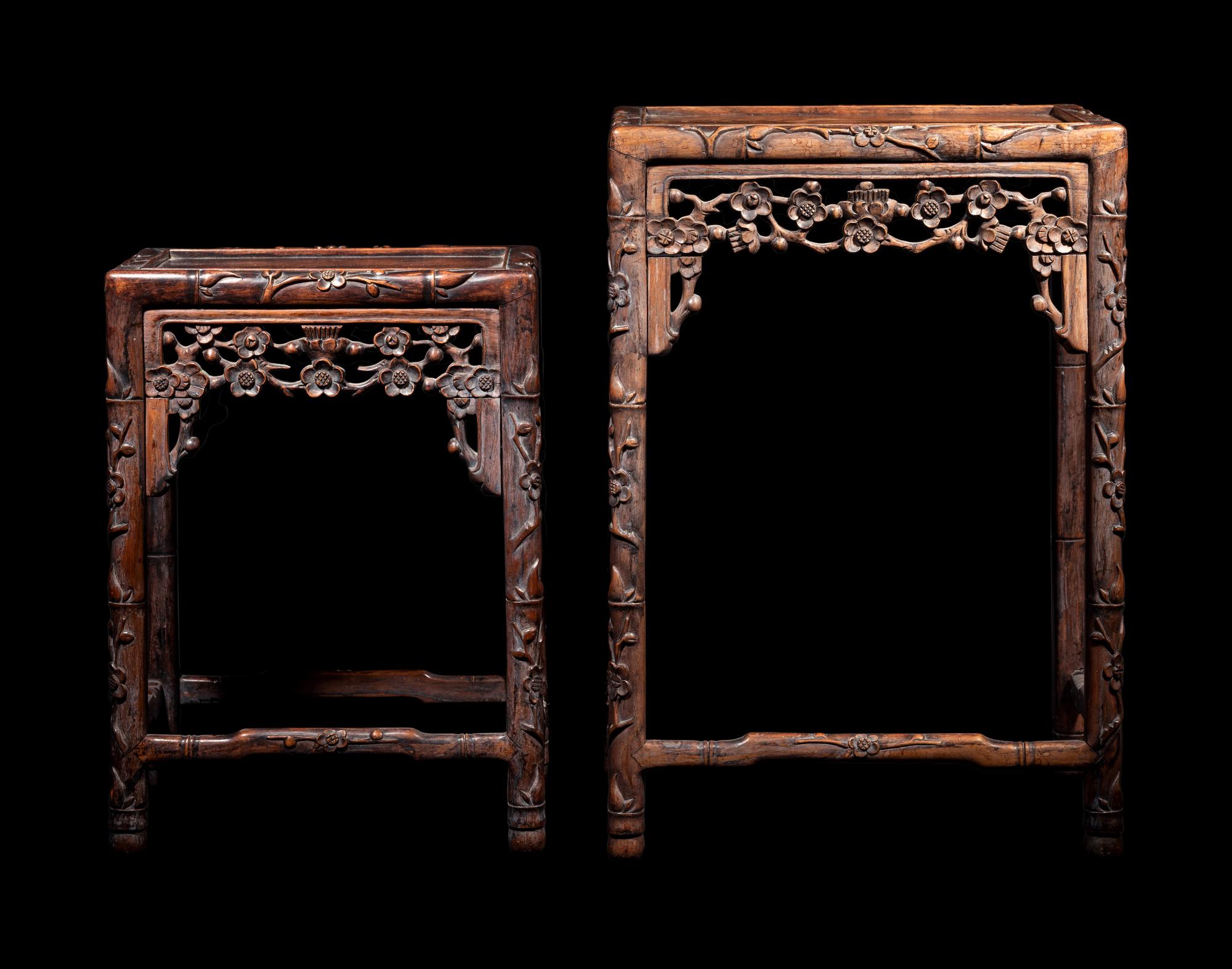 A Pair of Chinese Rosewood Stands