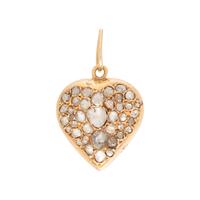 YELLOW GOLD AND DIAMOND HEART PENDANT