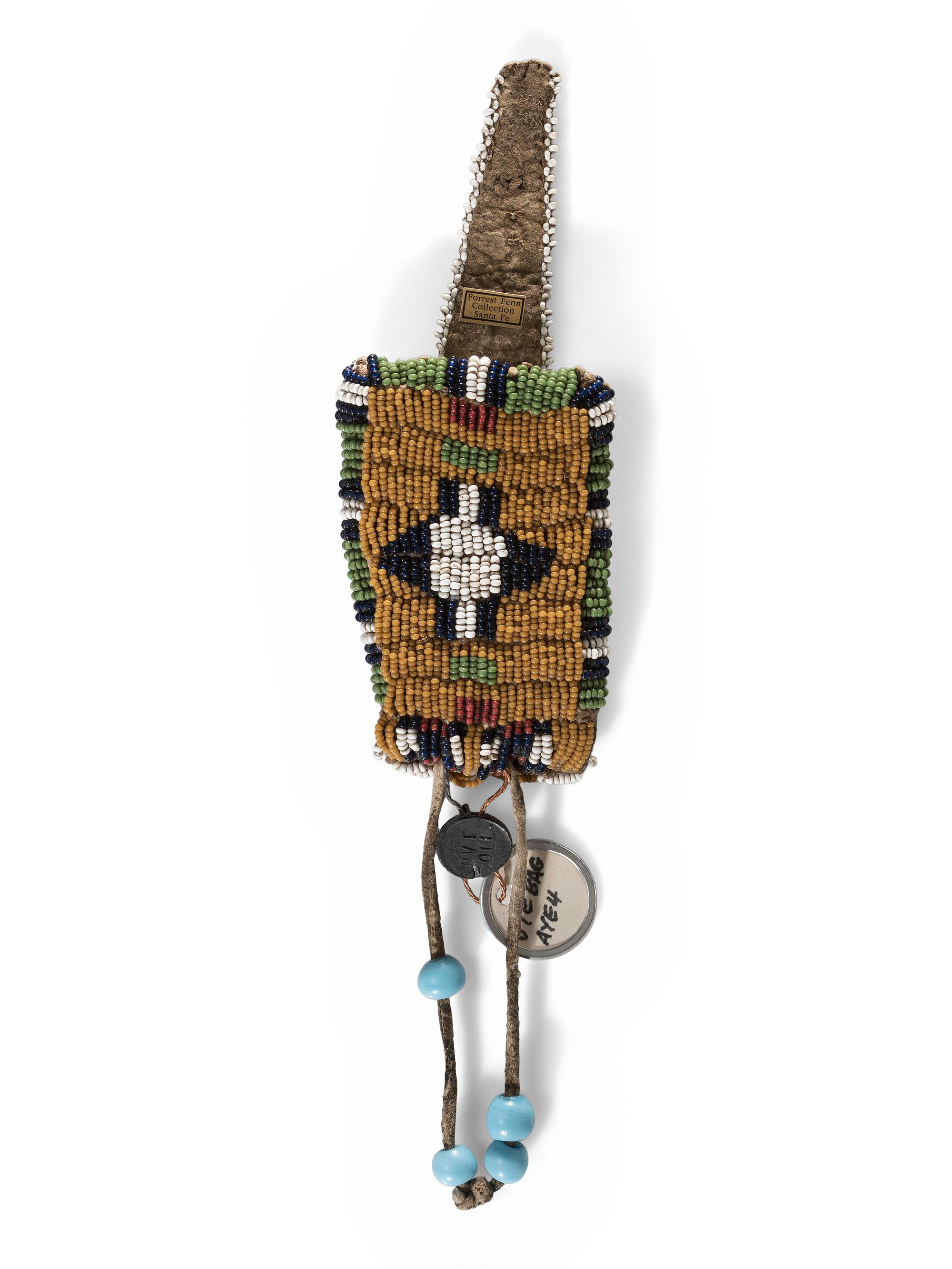 Ute Beaded Buffalo Hide Strike-a-Light, with Iron Striker