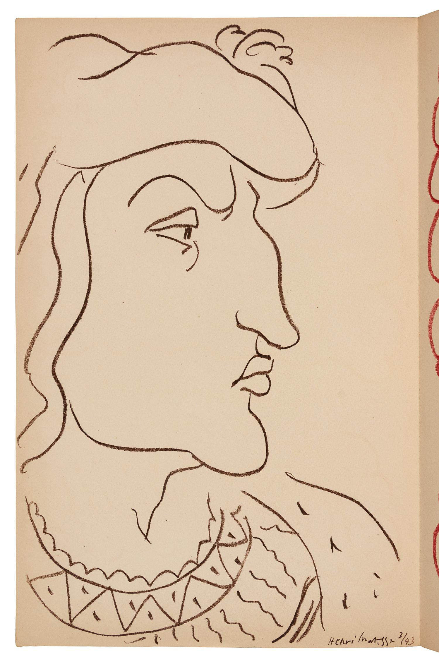MATISSE, Henri (1869-1954), illustrator. -- ORLEANS, Charles, Duc d' (1394-1465). Poemes. Paris: Tériade, 1950.