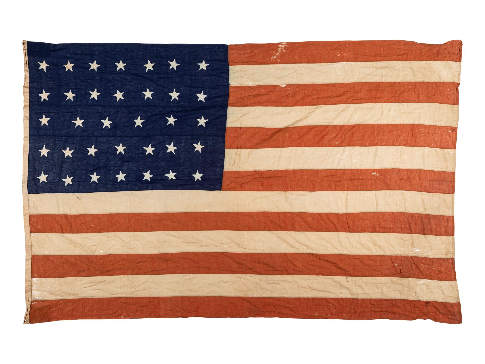 [FLAGS]. Civil War-era 34-star American flag. Ca 1861-1863.
