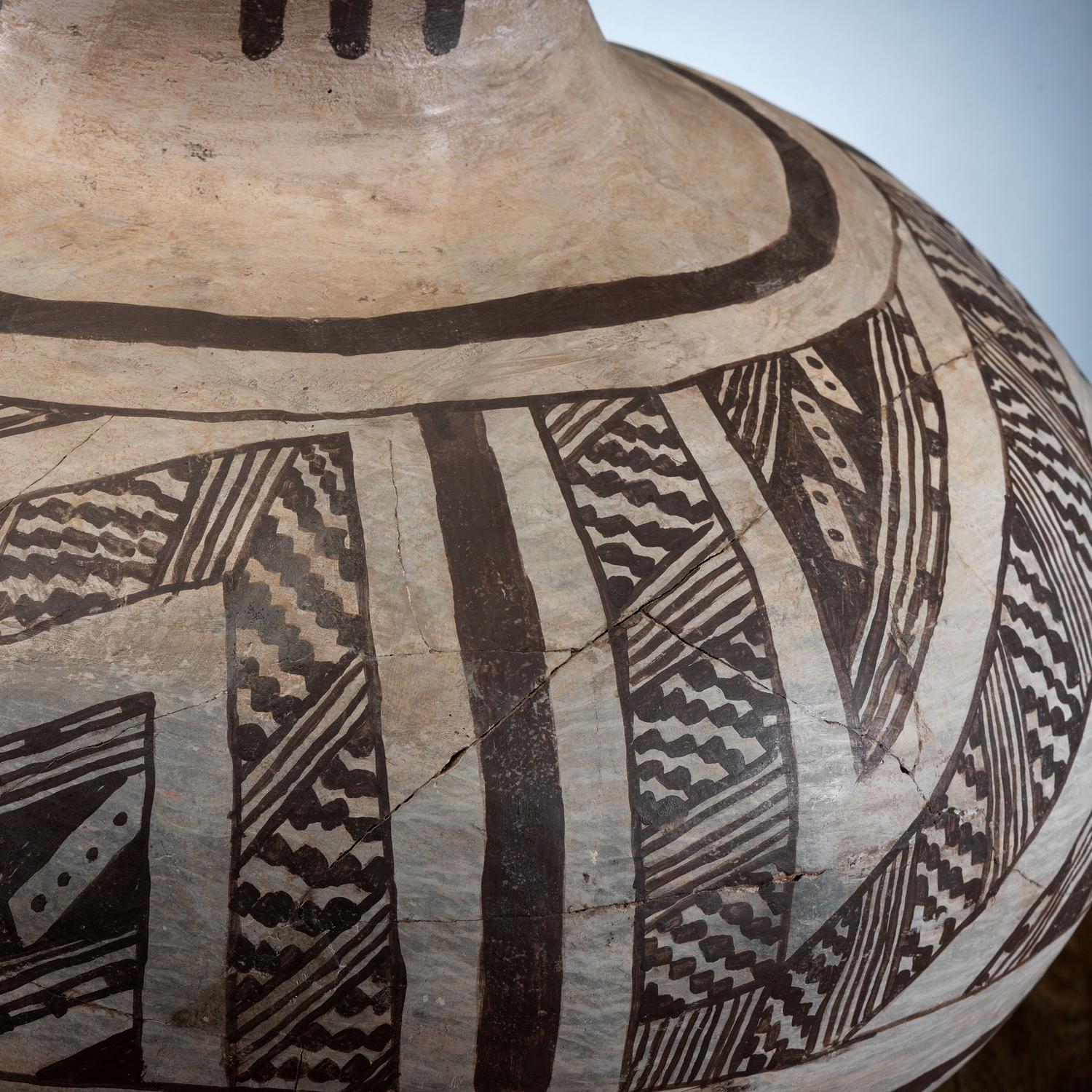 Anasazi Black-on-White Pottery Storage Jar