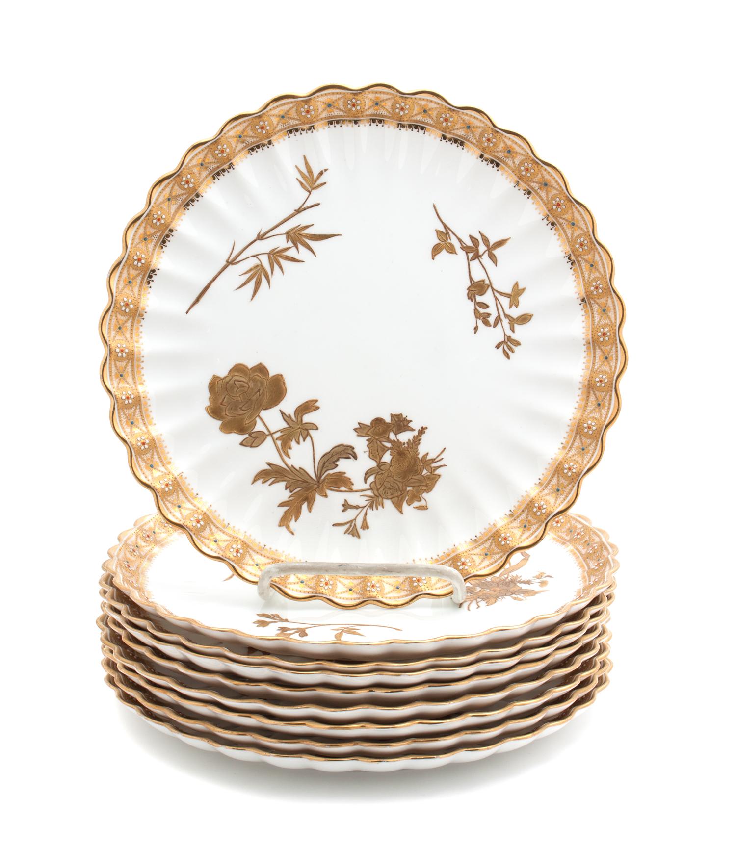 Nine Copeland Spode Dessert Plates Diameter 9 inches. — CIRCA 1850