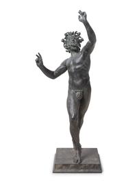 An Italian Grand Tour Bronze of the Dancing Faun of Pompeii