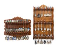 A Collection of 40 Silver and Enamel and Silver Collectors Spoons Average length 5 inches. — 19TH/20TH CENTURY