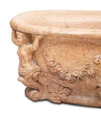 An Italian Carved Rouge Marble Bath Tub — 20th Century