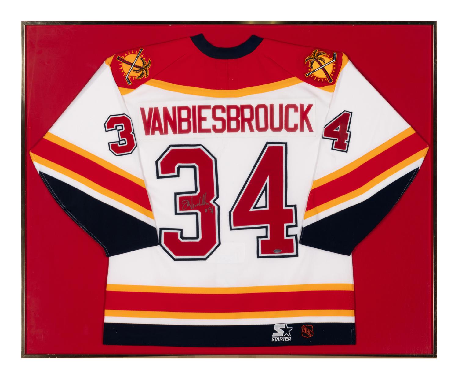 A Group of Signed Autograph Hockey Hall of Fame Jersey Displays