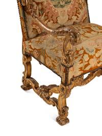 A Louis XIV Style Giltwood Armchair