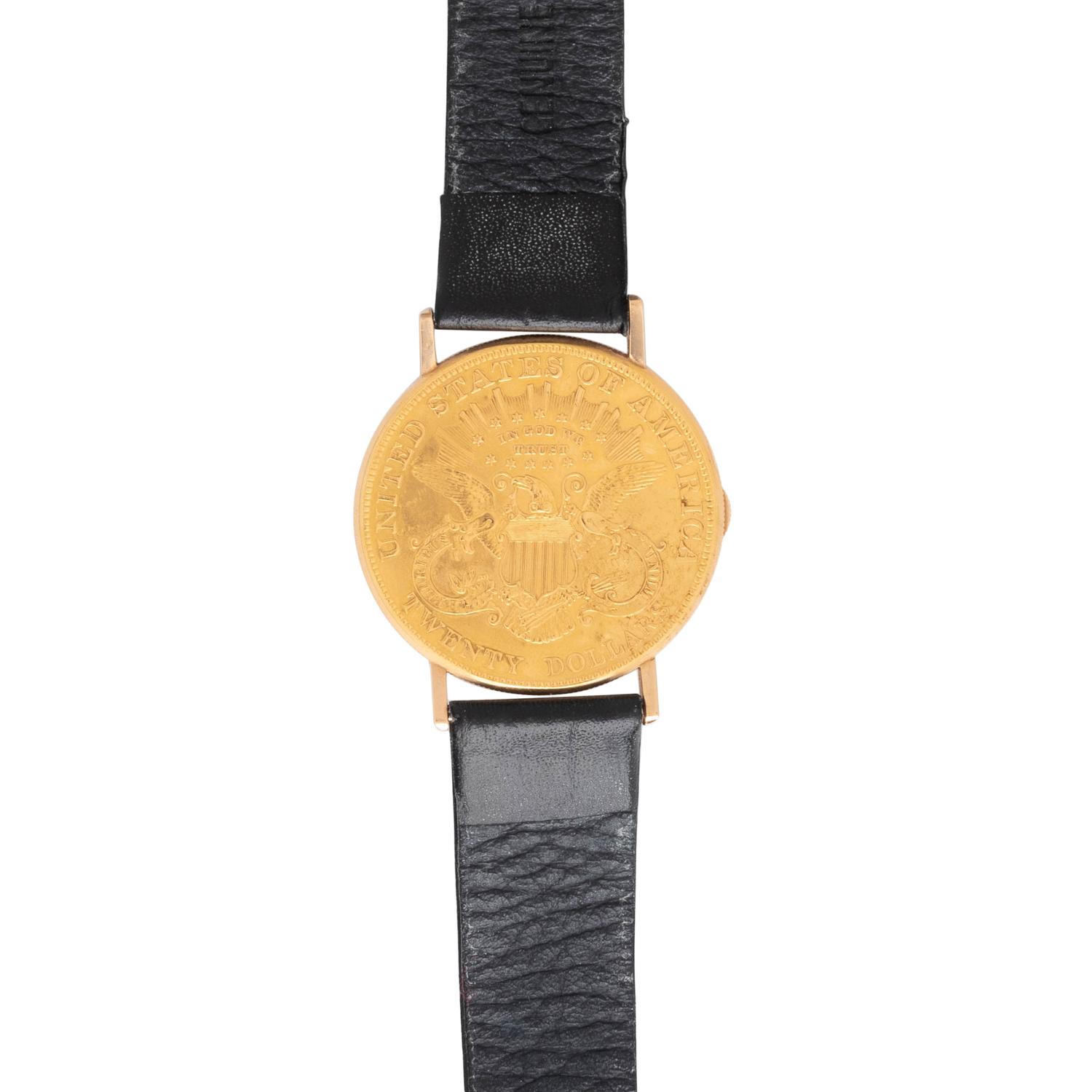 MATHEY TISSOT, 18K YELLOW GOLD COIN SURPRISE WRISTWATCH