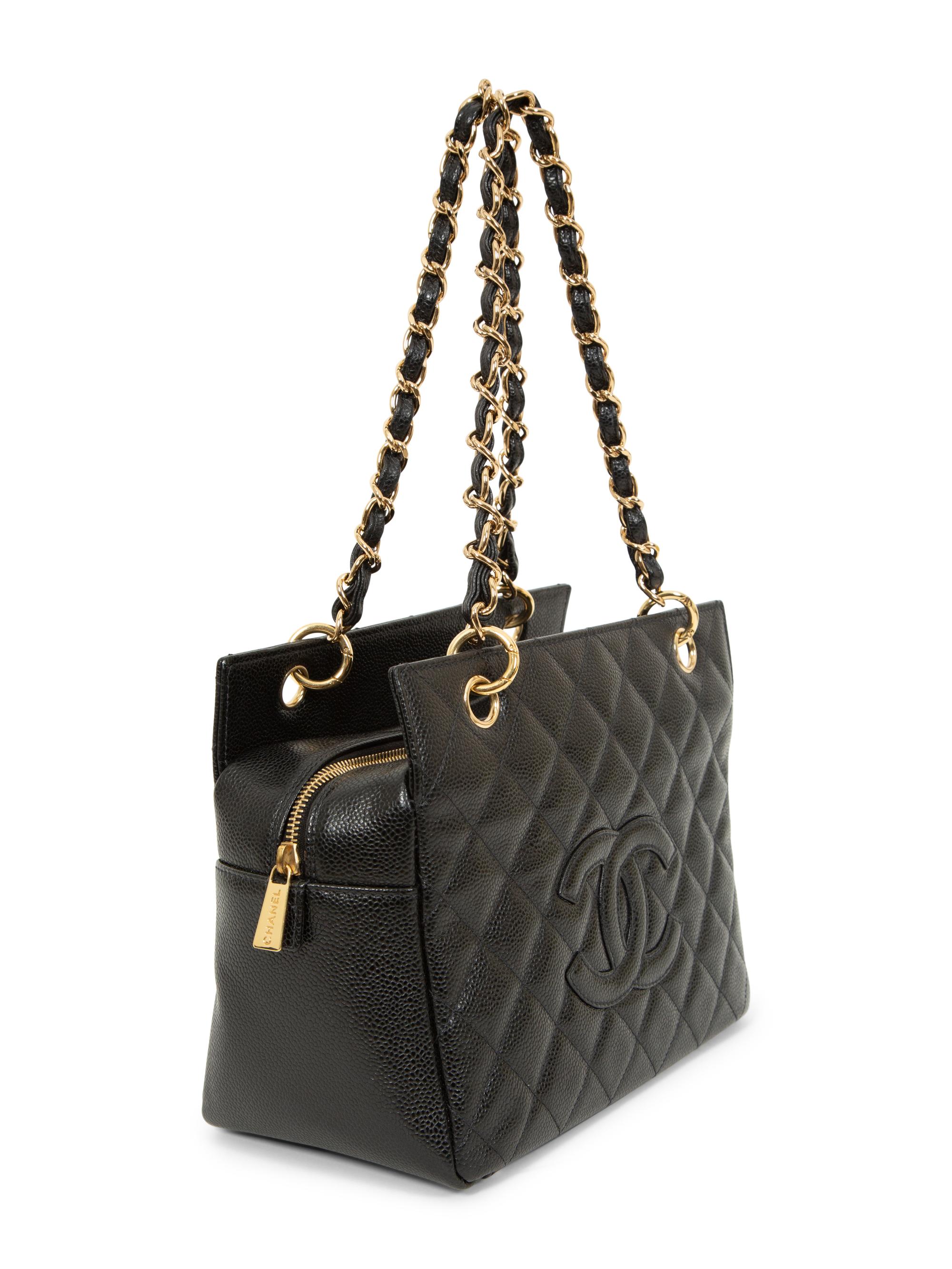 Chanel Shoulder Tote in Black Caviar Leather, 2004