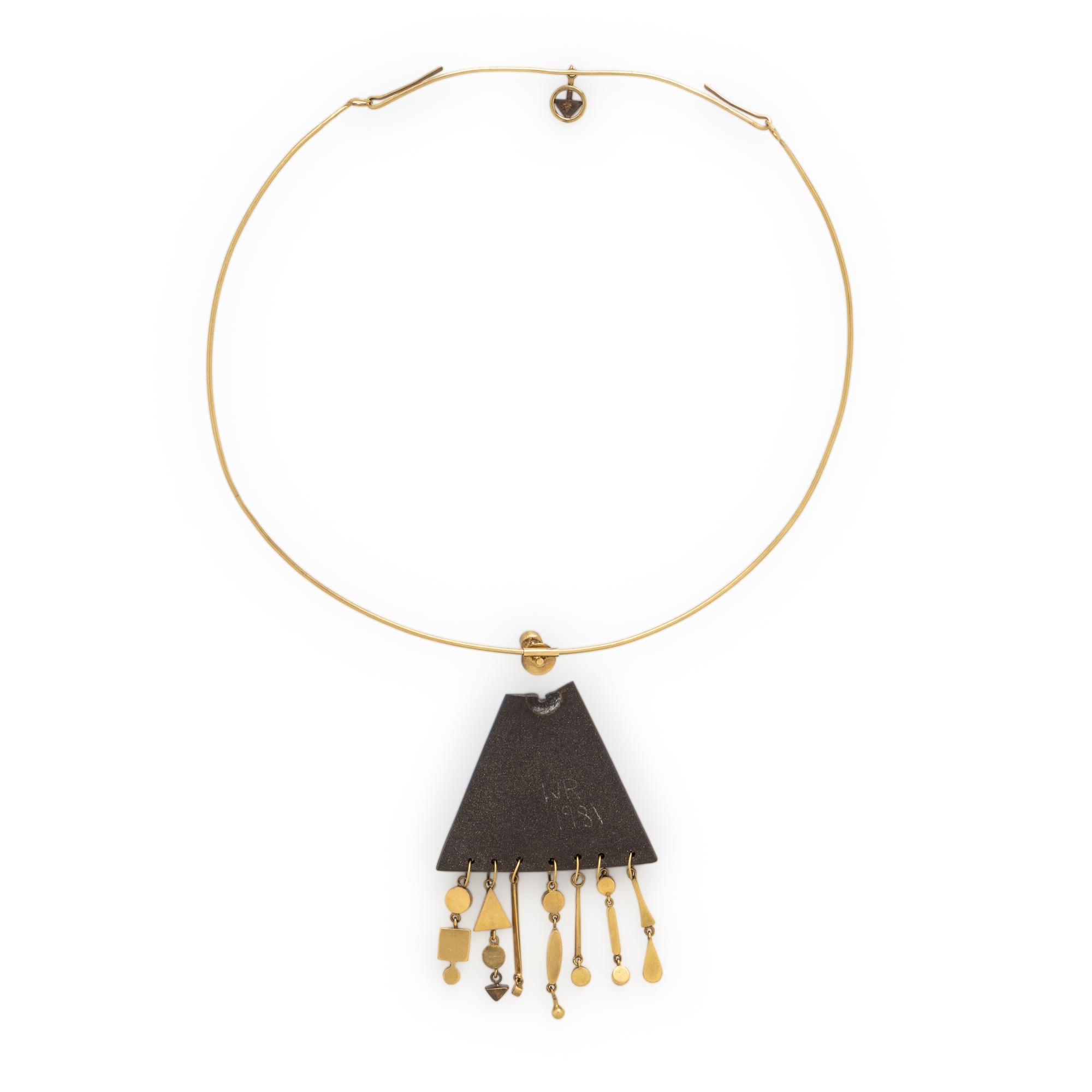 Wendy Ramshaw, Yellow Gold, Black Basalt, and Multigem Necklace