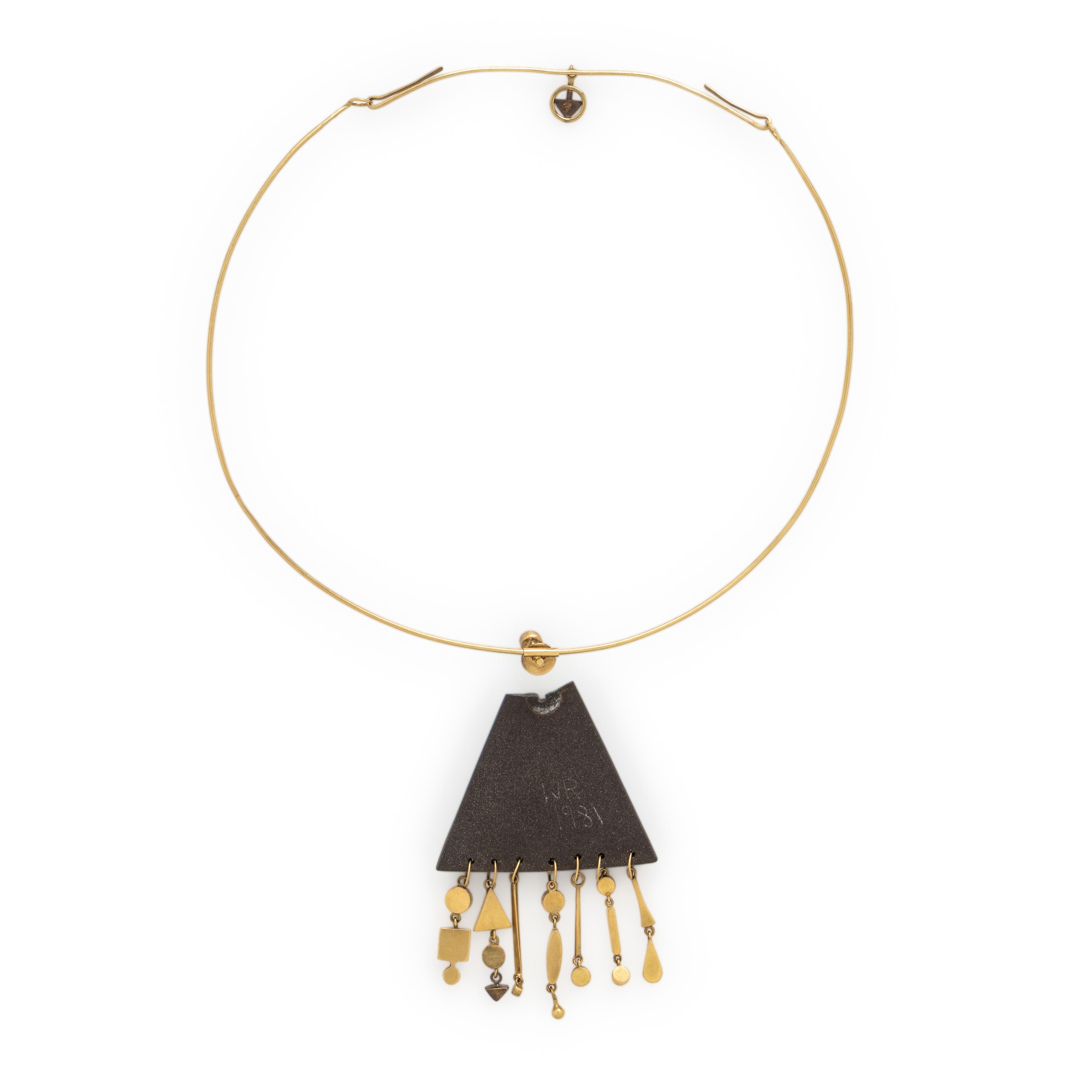 Wendy Ramshaw, Yellow Gold, Black Basalt, and Multigem Necklace