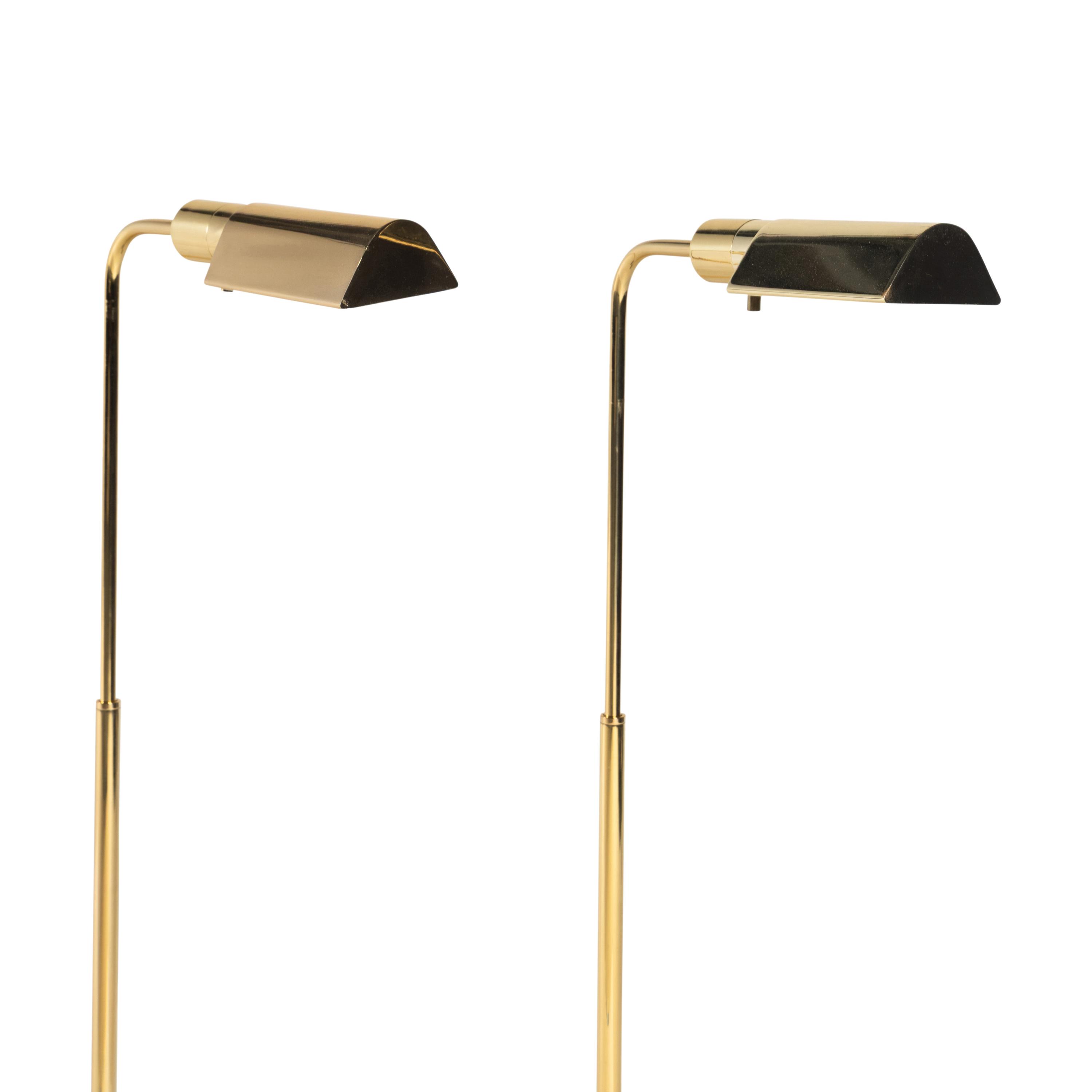A Pair of Brass Telescopic Reading Lamps