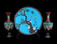 Three Japanese Cloisonne Articles