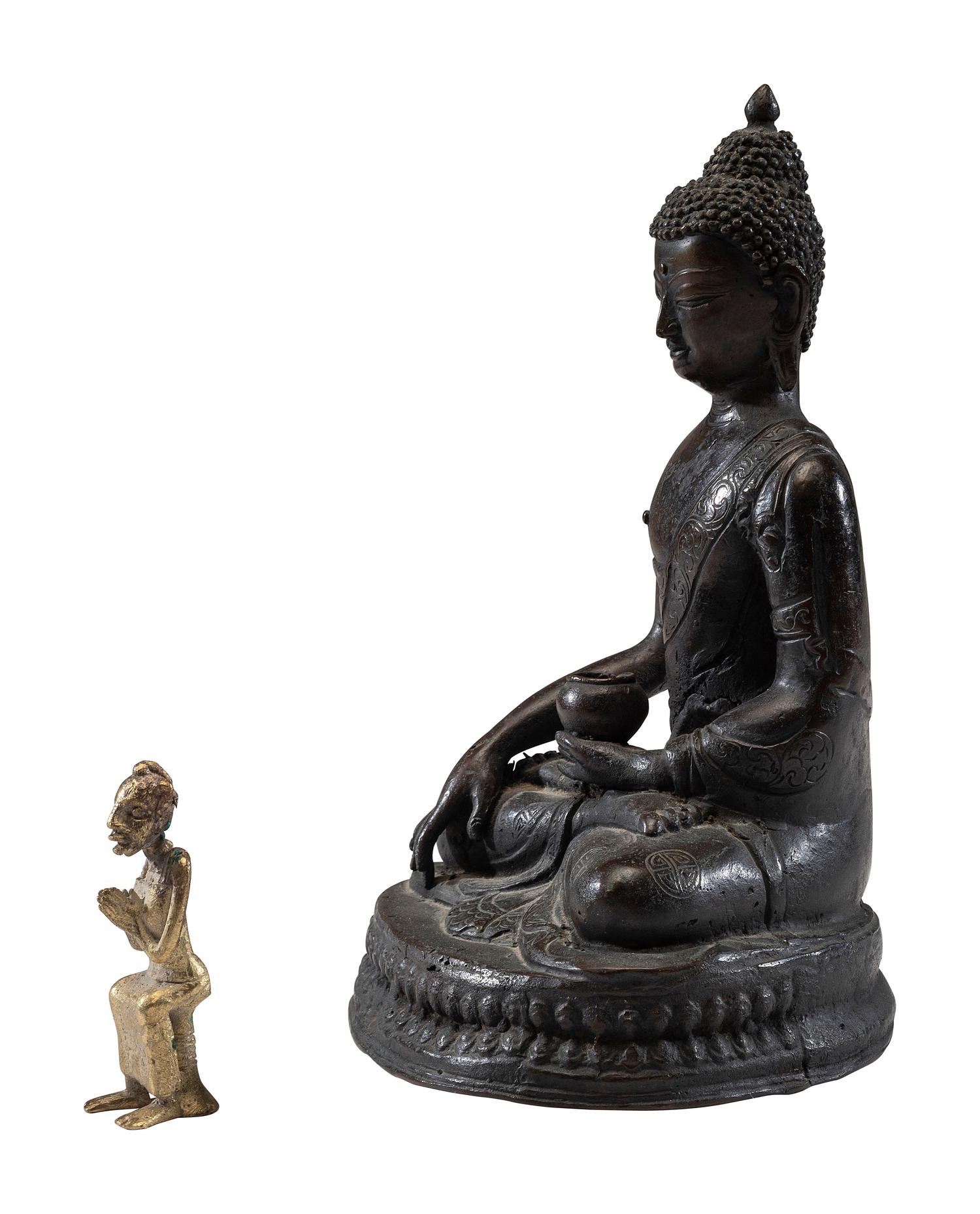 Two Southeast Asian Metal Figures of Buddha