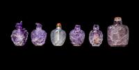 Six Chinese Precious Stone Snuff Bottles