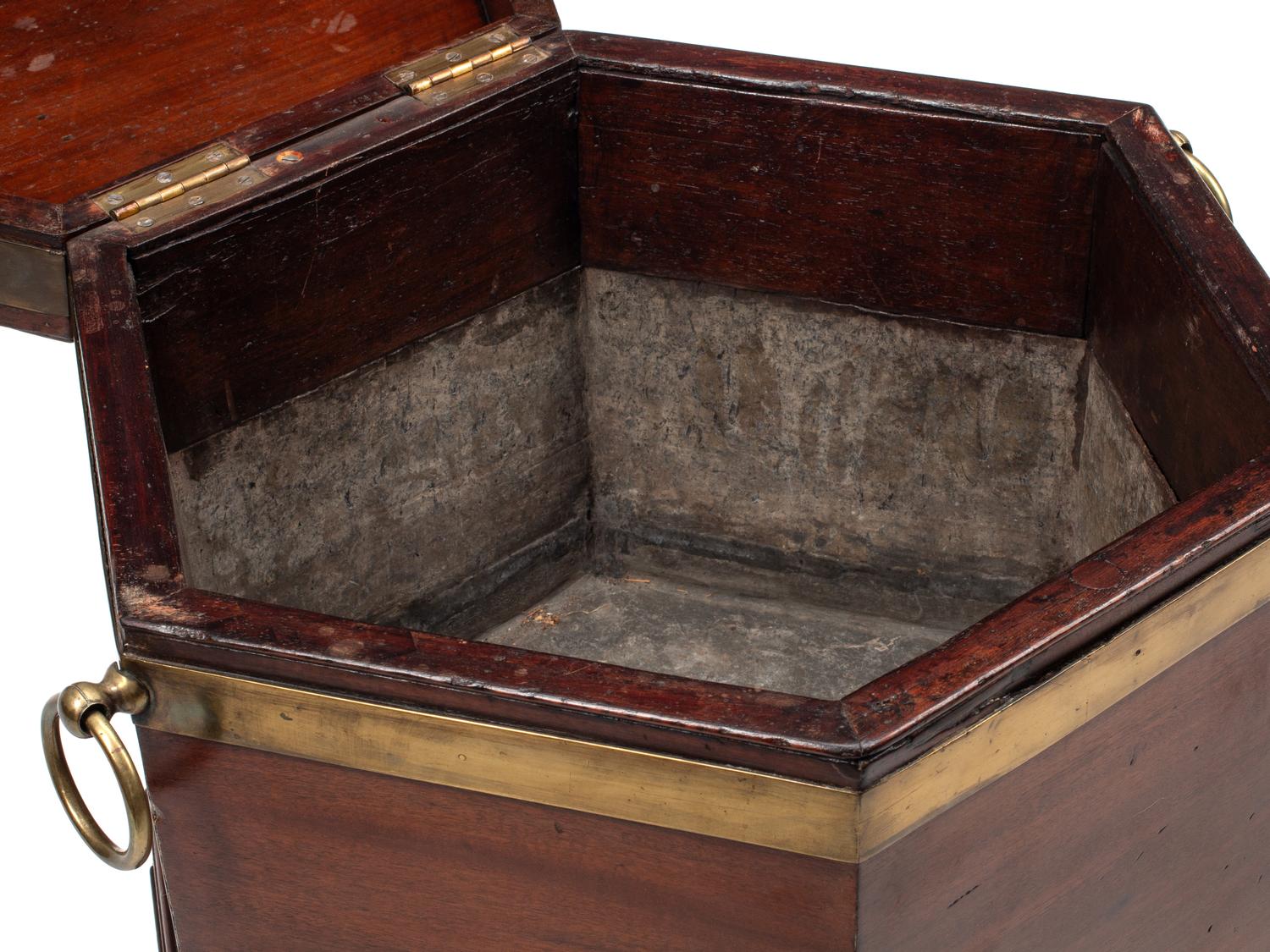A George III Brass Mounted Mahogany Cellarette on Stand