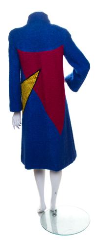 A Koos Van Den Akker Blue Wool Coat, Size 6.