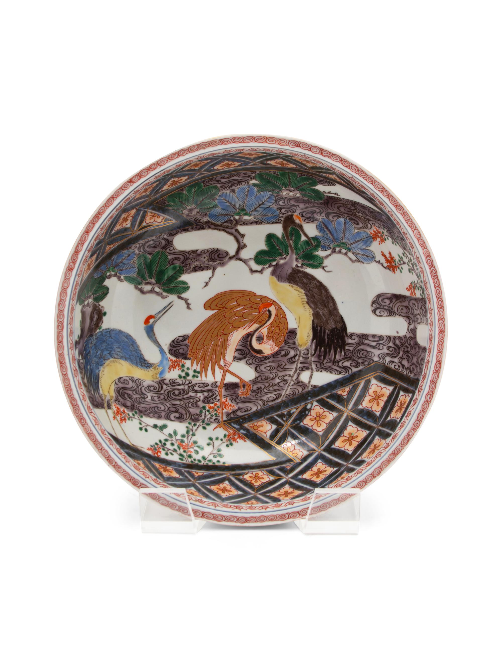 A Japanese Polychrome Brocade Imari Porcelain Bowl