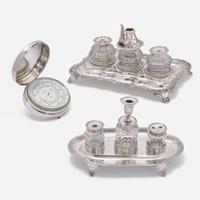 A Group of Sterling Silver Desk Items various makers and dates