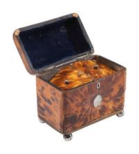 A Regency Tortoise Shell Tea Caddy
