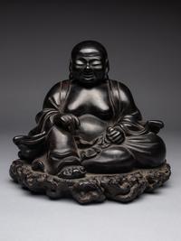 A Black Lacquered 'Jiazhu' Figure of Budai Buddha