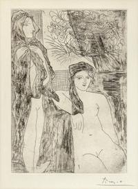 Rembrandt et Deux Femmes, Plate 35 from La Suite Vollard — Rembrandt et Deux Femmes