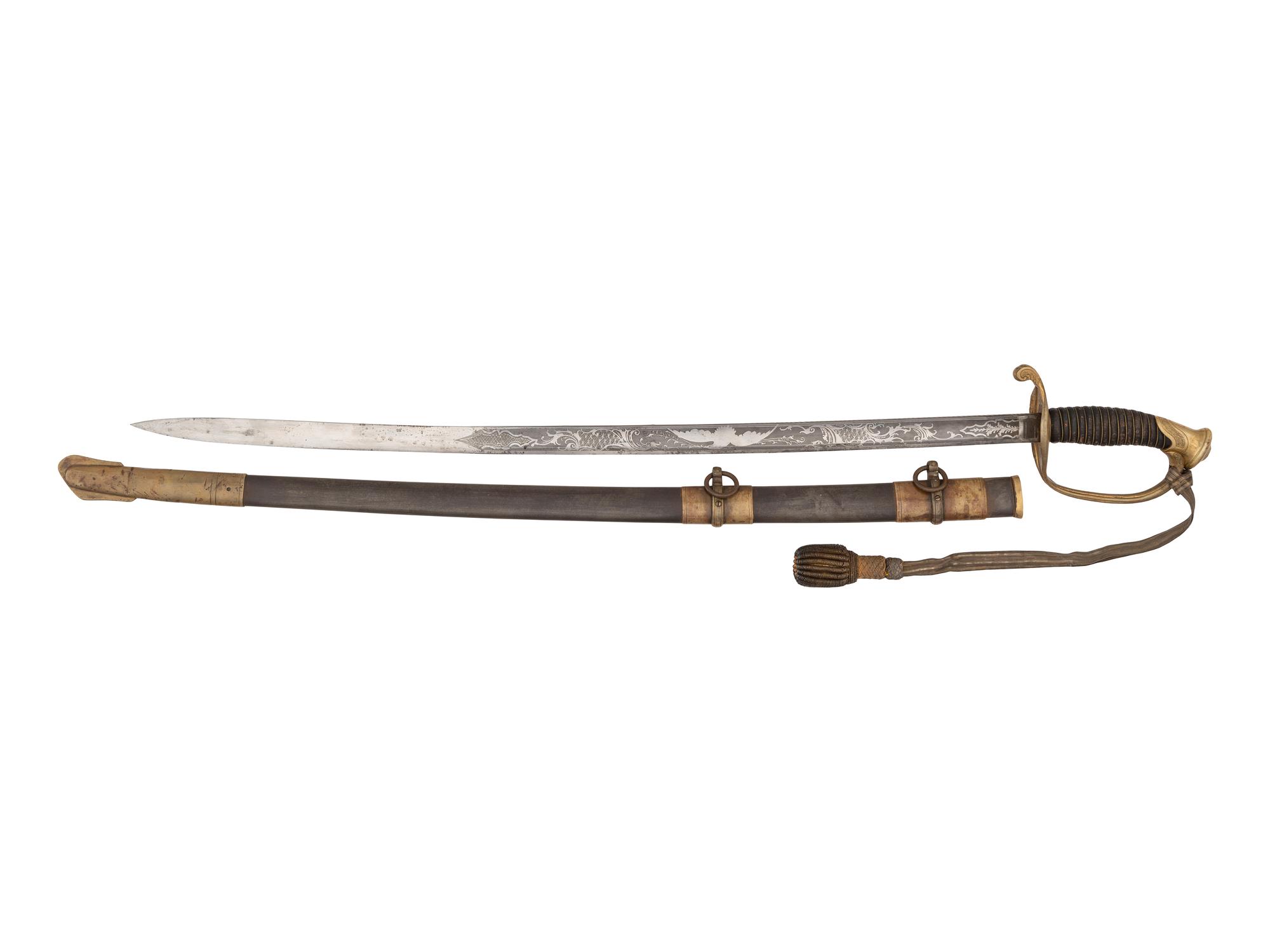 Gettysburg casualty Lieutenant W.H. Hamilton, Company I, 14th Vermont Infantry, Model 1850 foot officer's presentation sword.