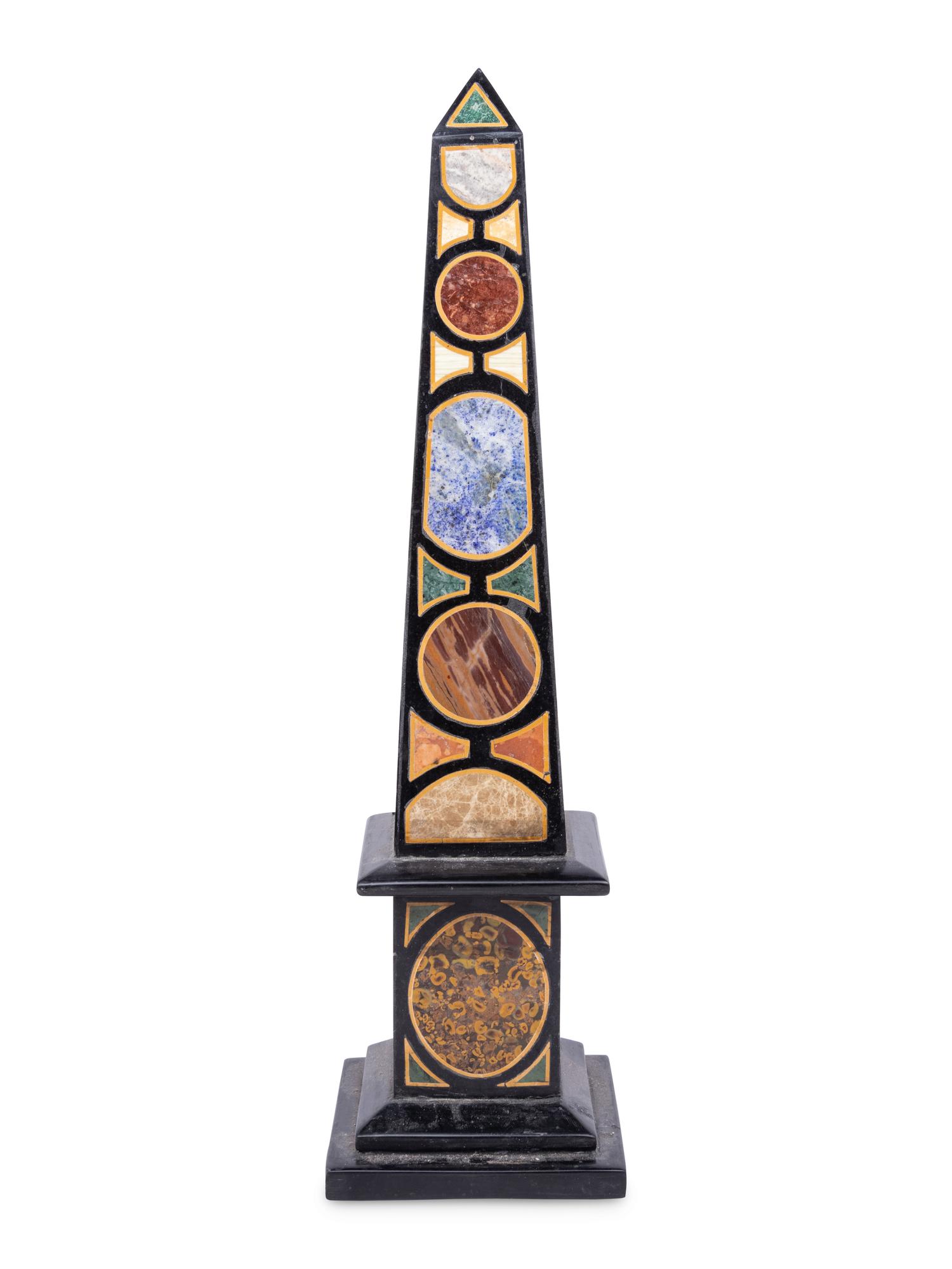 A Grand Tour Specimen Marble Obelisk