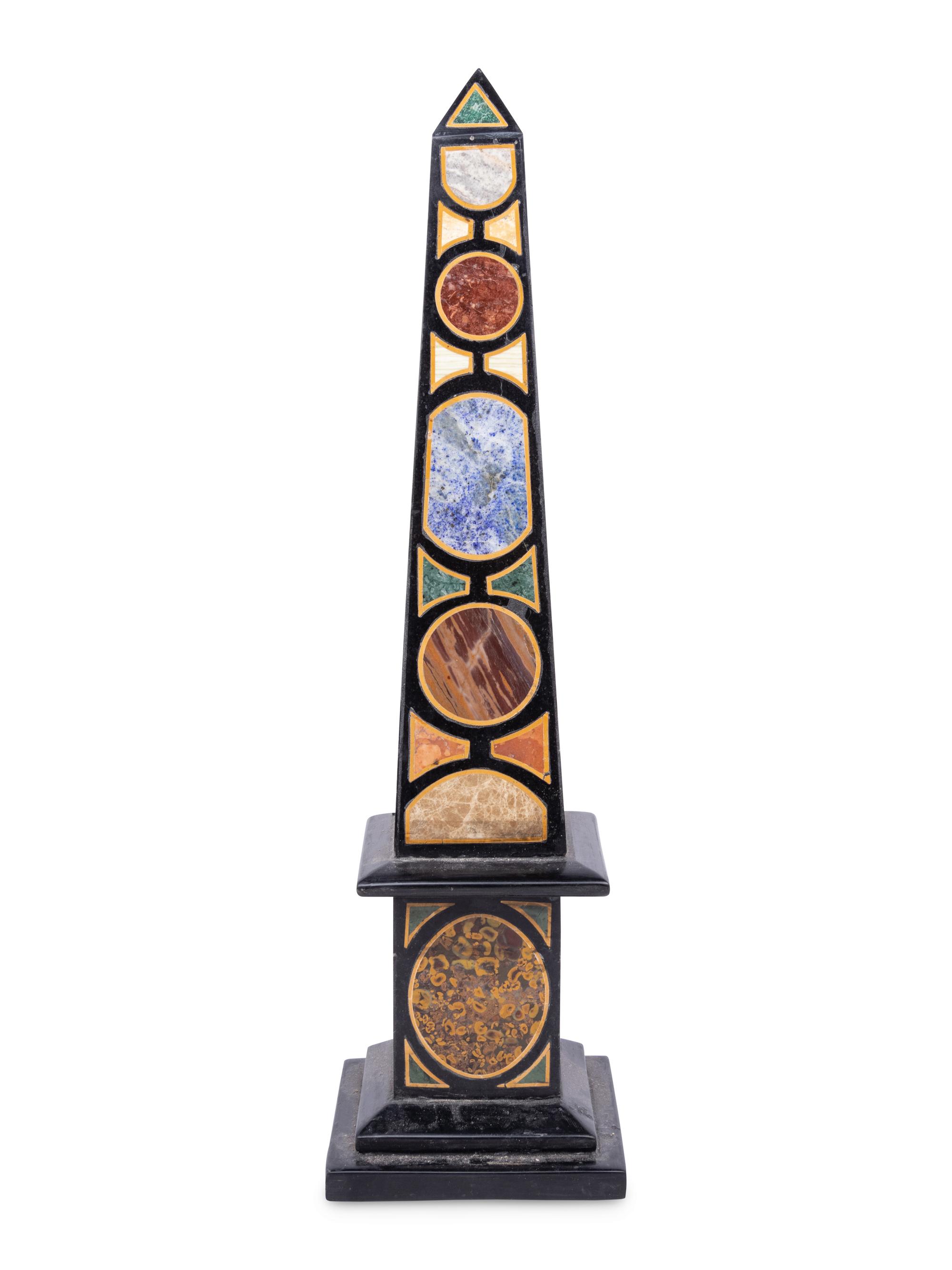 A Grand Tour Specimen Marble Obelisk