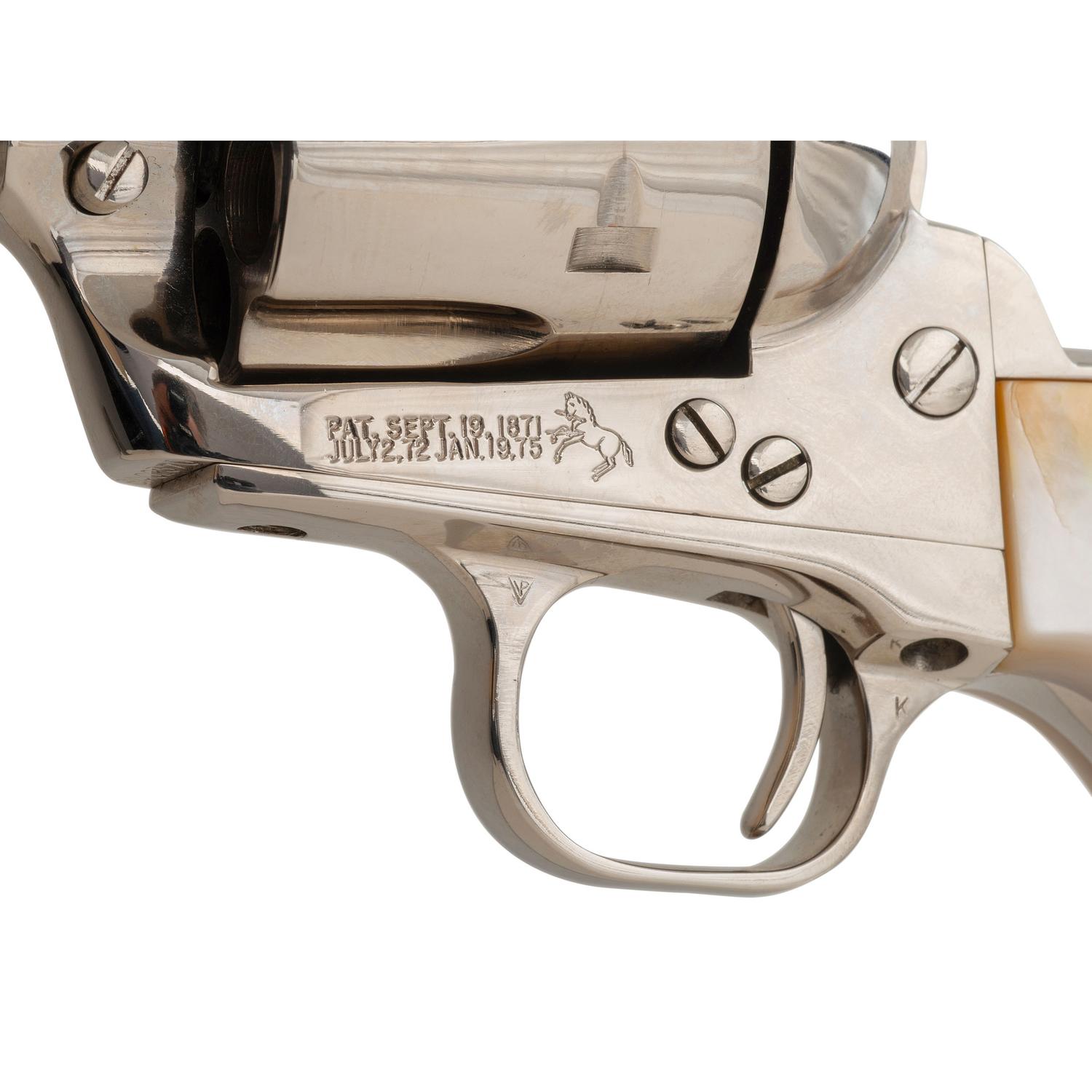 *3rd Generation 5.5" Nickel Colt Single Action Army Revolver with Mother of Pearl Grips in Box