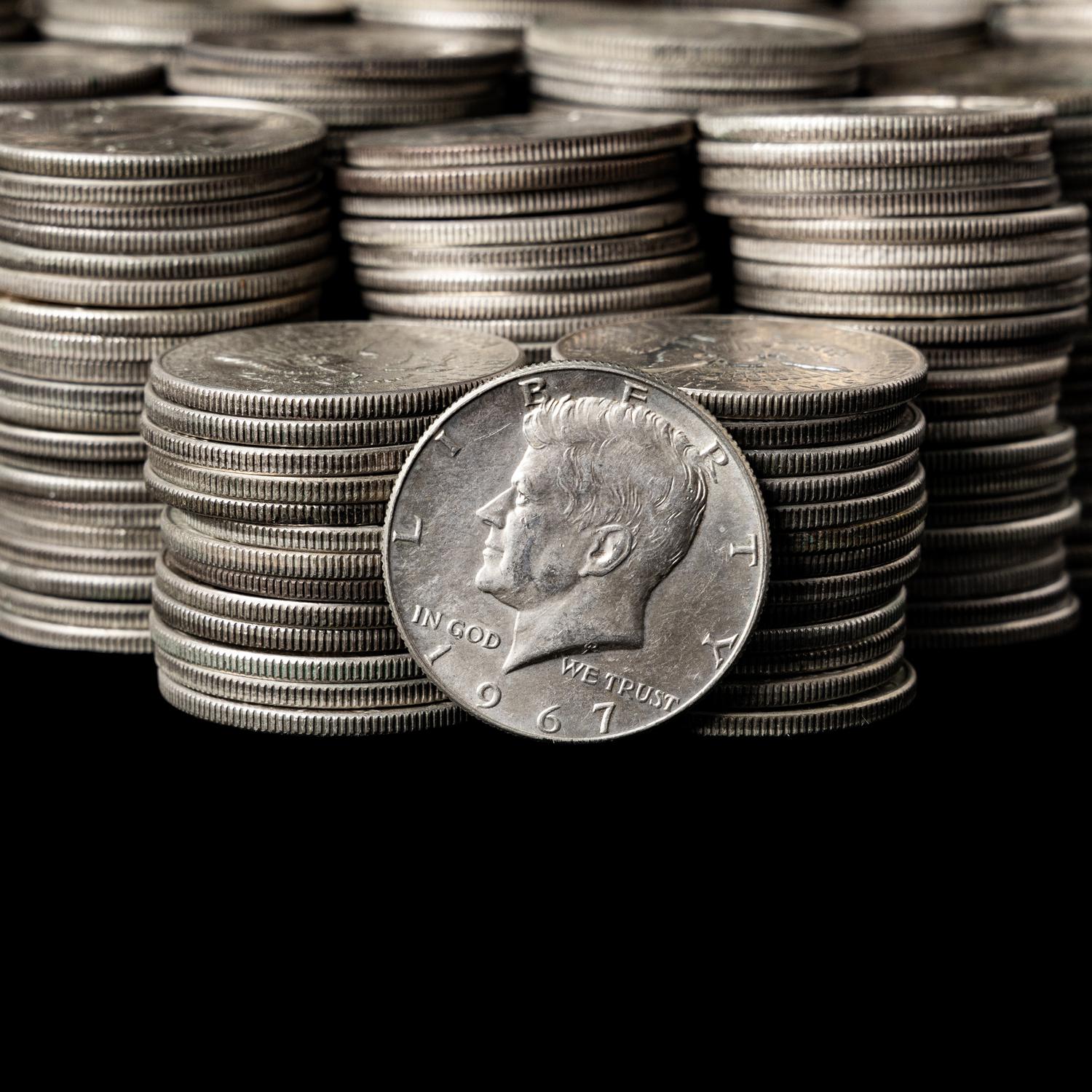 A Collection of Four-Hundred and Fifty 1965-1970 Kennedy 50c Coins