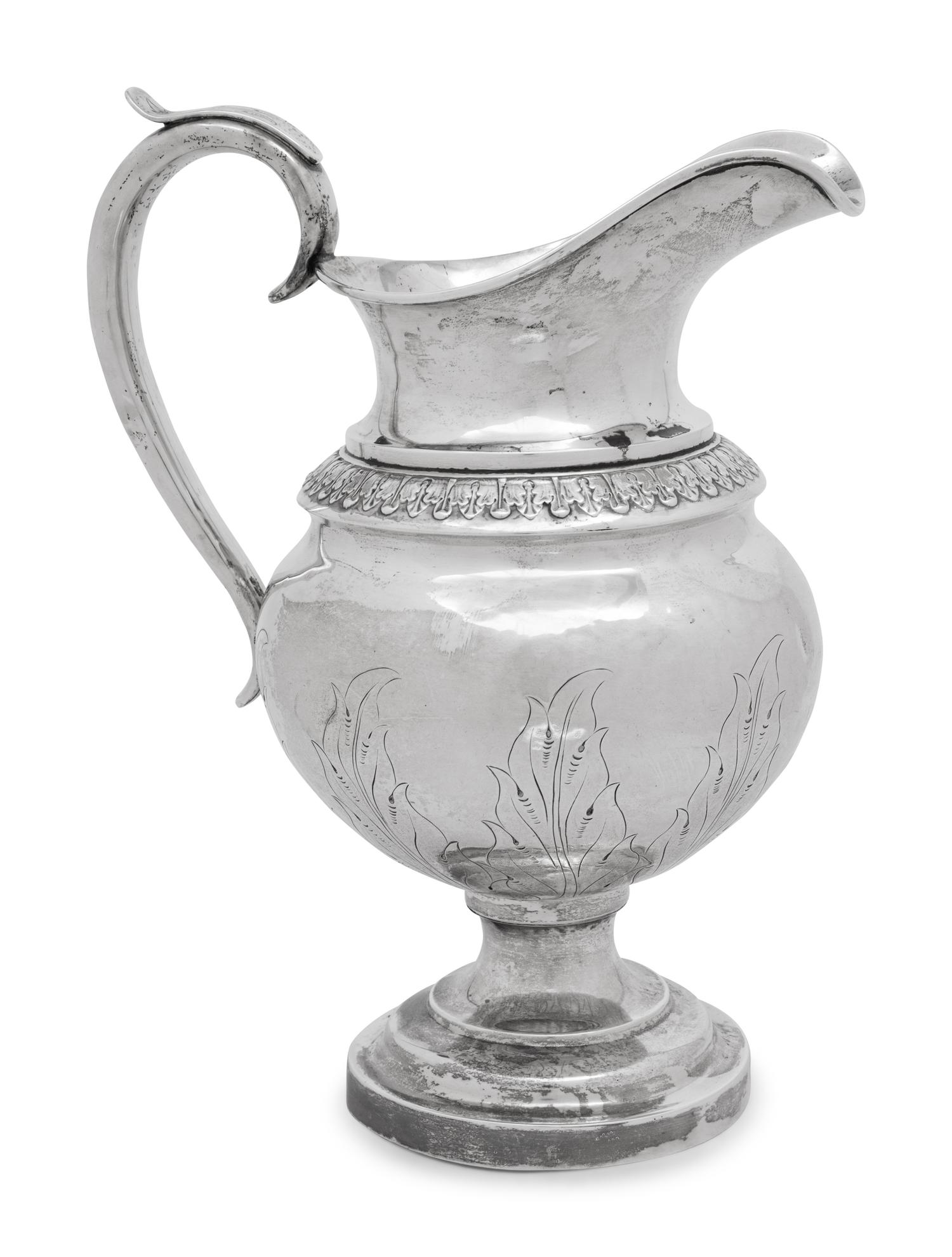 An American Coin Silver Water Pitcher