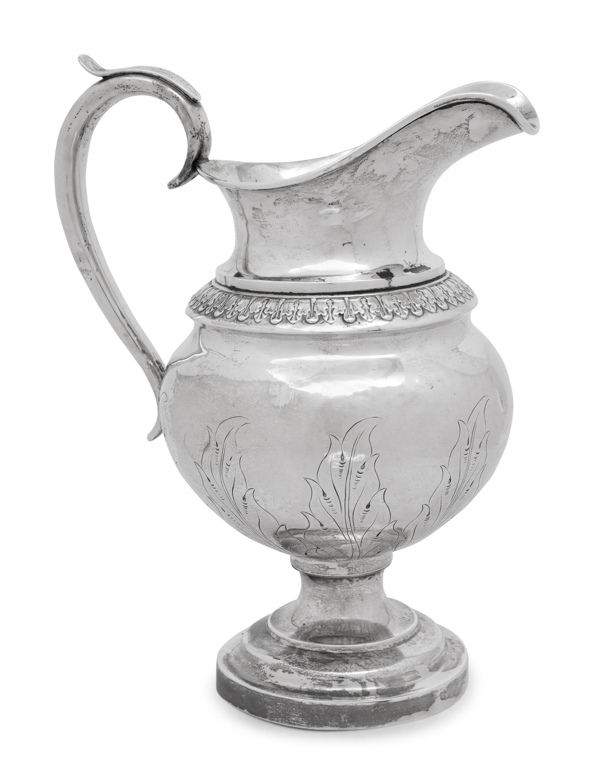 An American Coin Silver Water Pitcher