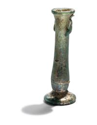 A Roman Blue Glass Unguentarium
